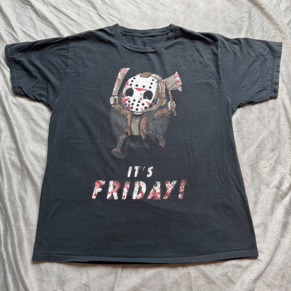 Friday The 13th T-Shirt Mens XL Black Jason Voorhees Its Friday Horror Graphic
